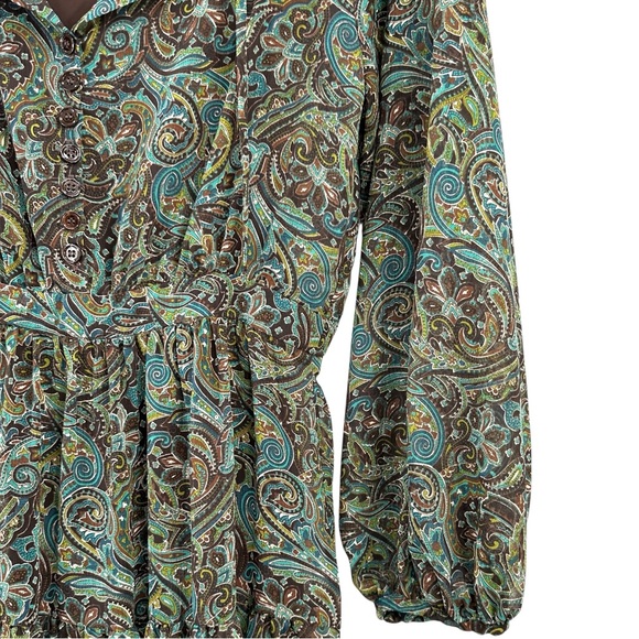 NWT Reformation Becca Dress - Brown Green Paisley Maxi Dress w/ Slip Liner sz S - Picture 5 of 16